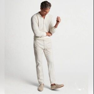 NWT PETER MILLAR Somerset Chinos Khaki Stretch Pants Crown Crafted, Stone, 35